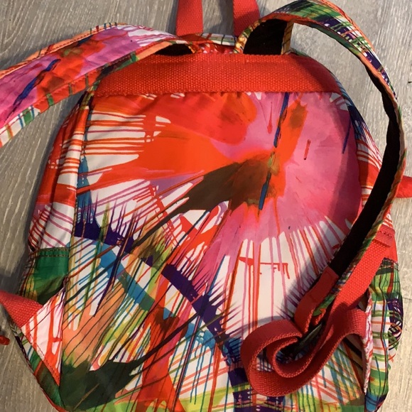 RARE! KIPLING Backpack Tropical Paint Spatter w the signature PLUSH MONKEY! - Picture 11 of 12